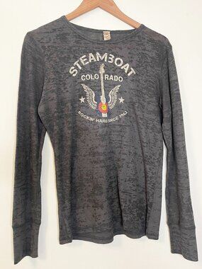 Coastal Classics Steamboat Colorado Burnout Graphic Long Sleeve Y2K Top XL